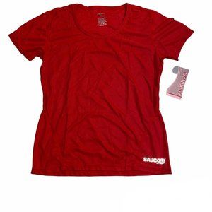 Saucony Womens Felicitee Short Sleeve Performance Tee Red, Size Small 55507S